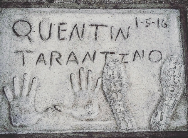 Quentin Tarantino Hand and Footprints at TCL Chinese Theatre Forecourt of the Stars- Photo by Socialbilitty