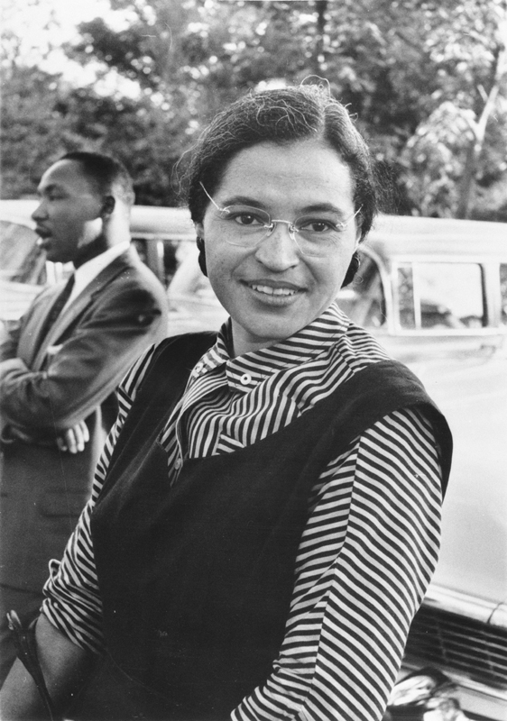 Rosa Parks with Dr. Martin Luther King jr. 1955 -Source Wikimedia.org