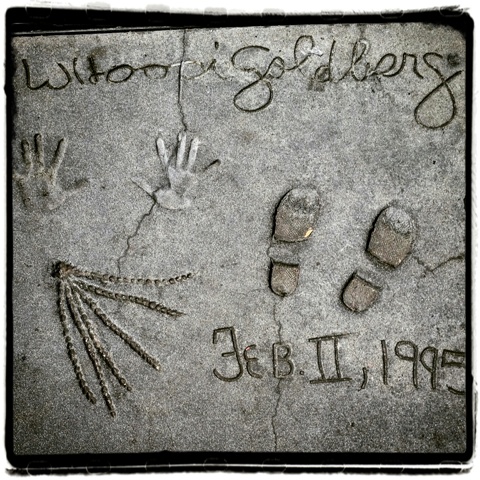 Whoopi Goldberg Hand and Footprints at TCL Chinese Theatre Forecourt of the Stars- Photo by Socialbilitty