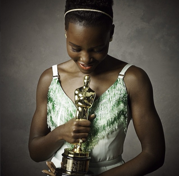 Lupita Nyong’o with Oscar